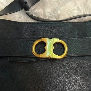 TORY BURCH GEMINI LINK Black Leather Crossbody Bag